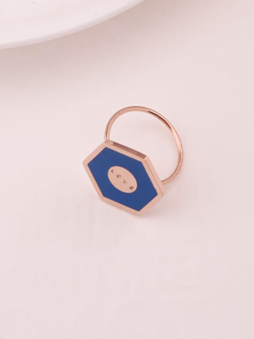 GROSE Individual Titanium Blue Glue Geometric Ring 1