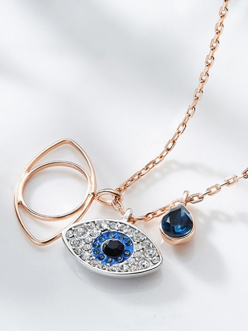 CEIDAI Fashion Eye-shaped Zircon Gold Plated Necklace 1
