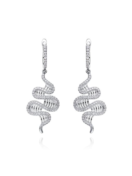 CEIDAI Fashion Water Wave  Cubic Zirconias 925 Silver Earrings 0