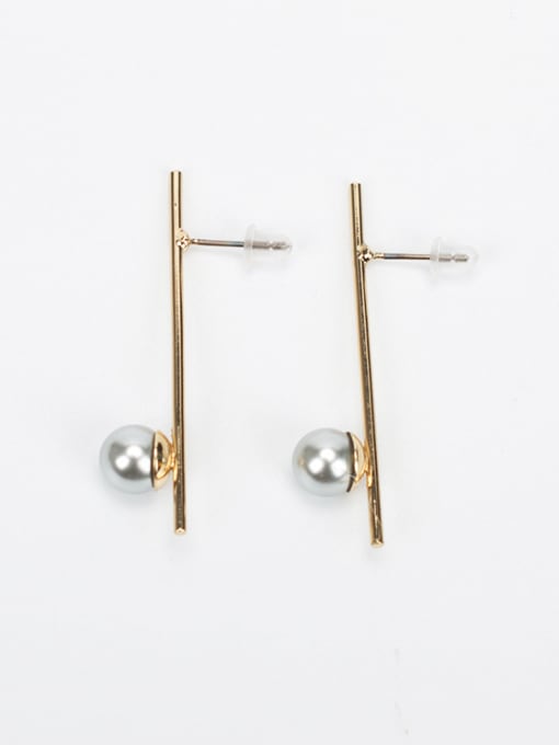 Lang Tony Trendy Geometric Shaped Freshwater Pearl Earrings 0