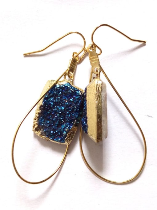Tess Fashion Gold Plated Natural Blue Crystal Earrings 1