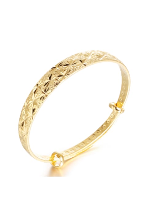 Open Sky 18K Gold Plated Simple Adjustable Women Bangle 0