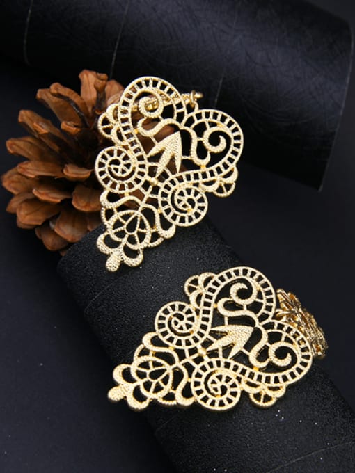 KM Alloy Gold Plated Hollow Flower-Shaped drop earring 1