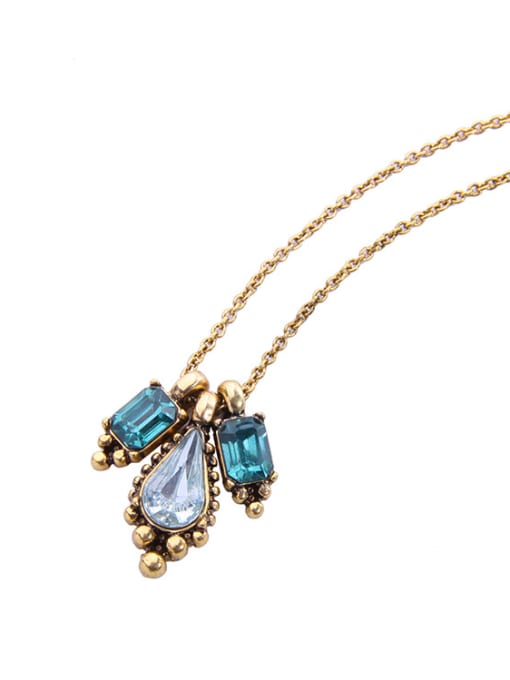 KM Water Drop Resin Stones Alloy Necklace 2