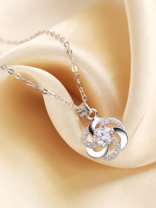 kwan Flower Zircons Temperament Women Pendant 2