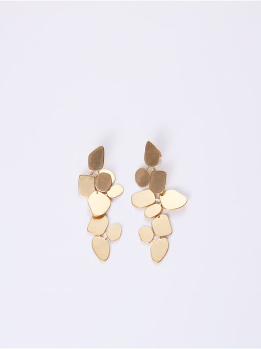 GROSE Titanium With Gold Plated Personality Geometric Drop Earrings 1