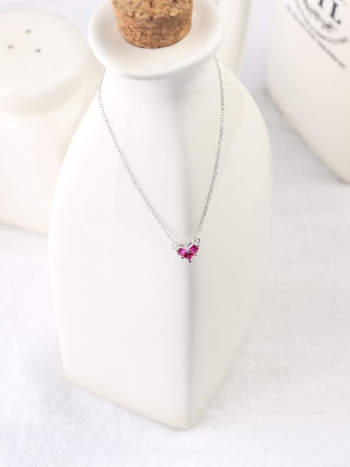 Peng Yuan Tiny Heart shaped Silver Necklace 2