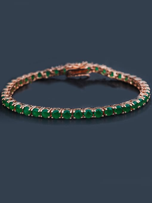Green 2018 Rose Gold Plated Zircon Bracelet