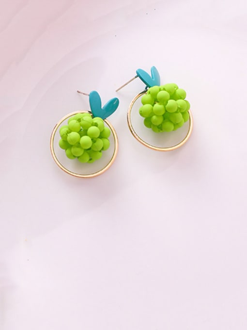 B green Alloy With Rose Gold Plated Cute Friut Stud Earrings