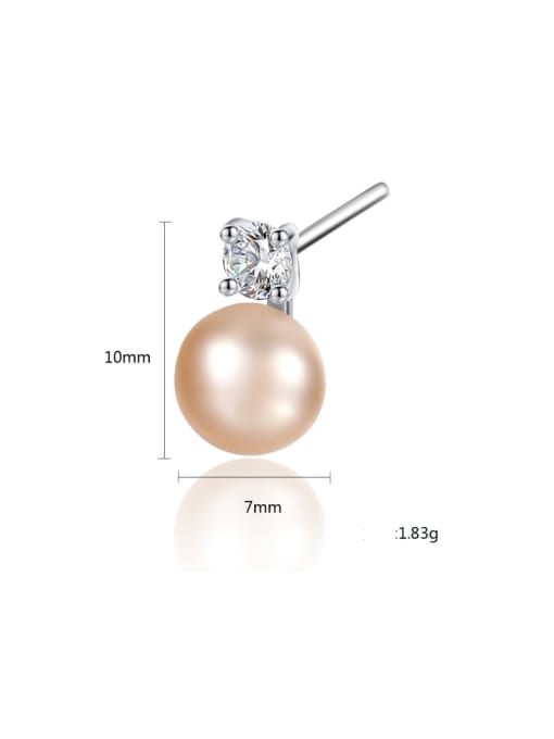 CCUI Sterling Silver classic natural pearl zircon Stud Earrings 5