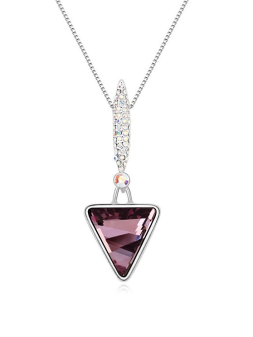 purple Simple Triangle austrian Crystal Alloy Necklace