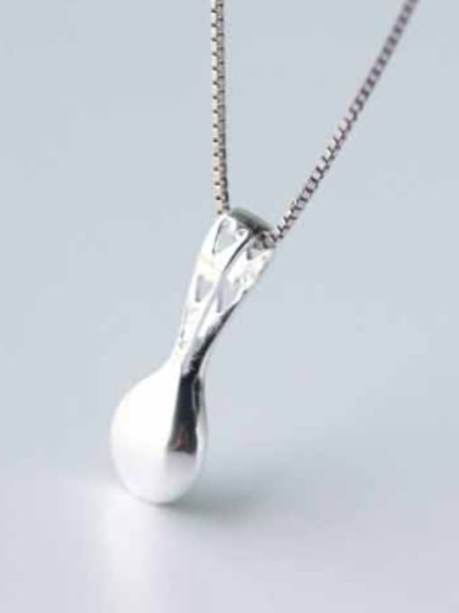 Rosh S925 silver mini cute spoon shape necklace 2
