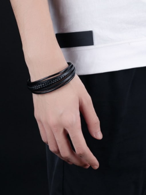 Open Sky Fashion Multi-band Artificial Leather Bracelet 1