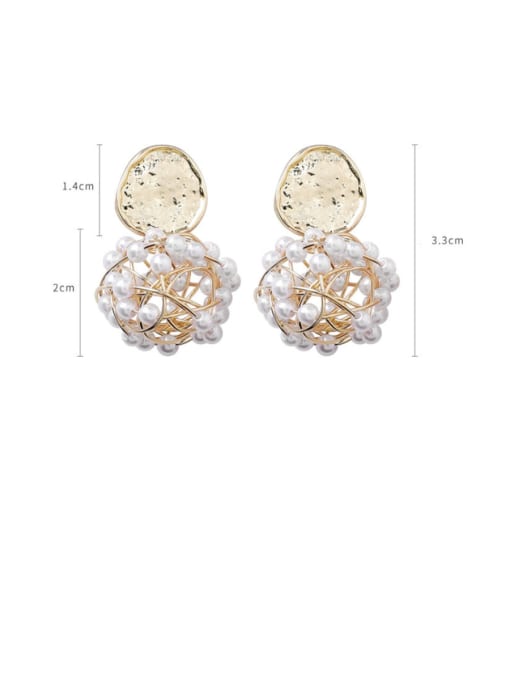 Girlhood Alloy With Gold Plated Fashion Hollow Round Drop Earrings 3