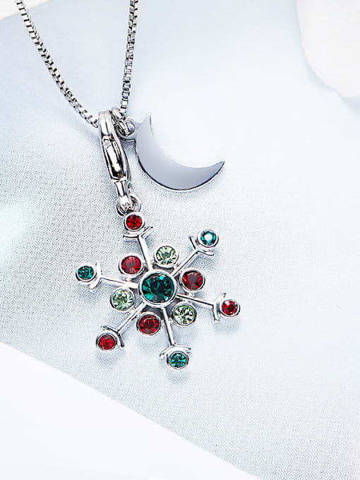 CEIDAI Snowflake Shaped Multi-color Crystal Necklace 2