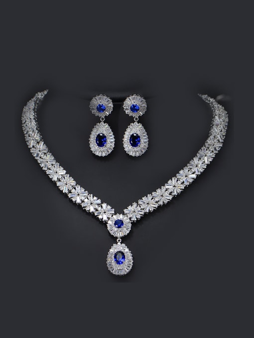 L.WIN Color Zircon Two Pieces Jewelry Set 0