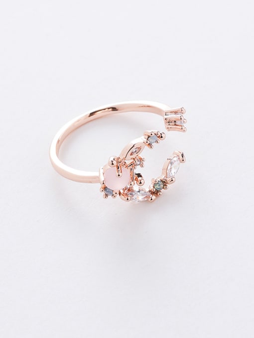 11#12956A Alloy With Rose Gold Plated Simplistic Geometric Free Size Rings