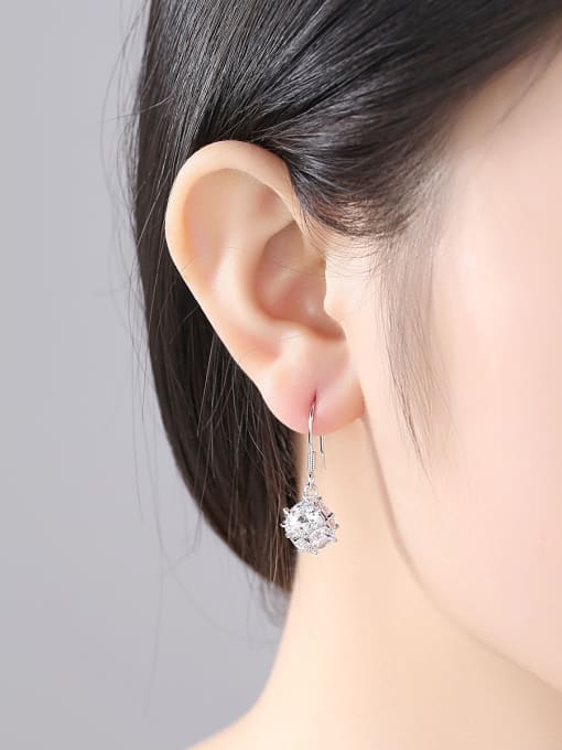BLING SU AAA zircon inlaid with three dimensional flashing Earrings 1