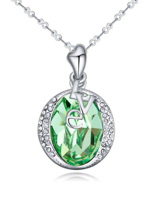 green Fashion austrian Crystals-accented Pendant Alloy Necklace