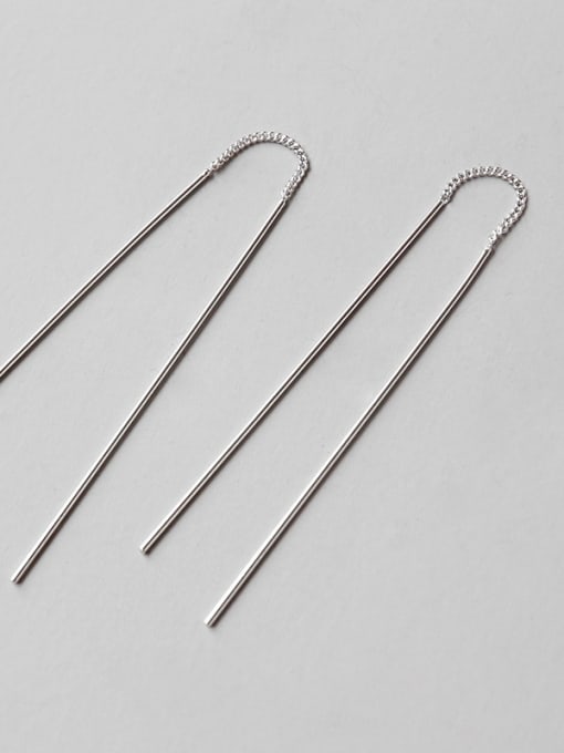 DAKA Sterling silver minimalist line ear wire 0