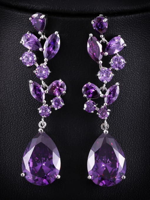 Purple Luxury long earrings
