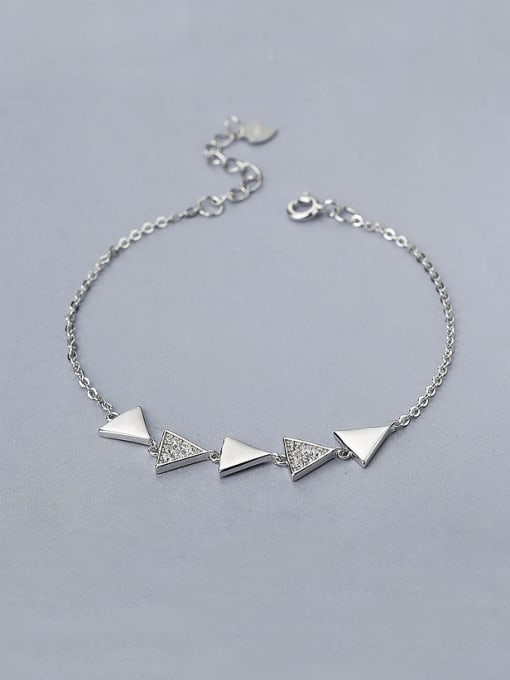 White Triangle Shaped 925 Silver Bracelet