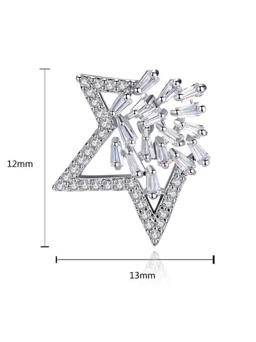 BLING SU AAA zircon triangular star element Earrings 3