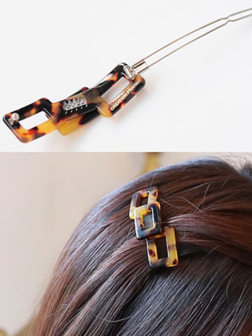 Chimera Alloy With Cellulose Acetate Fashion  Hollow Geometric Barrettes & Clips 2