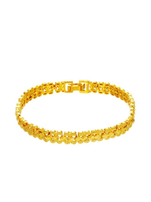 XP Copper Alloy 24K Gold Plated Ethnic style Stamp Women Bracelet