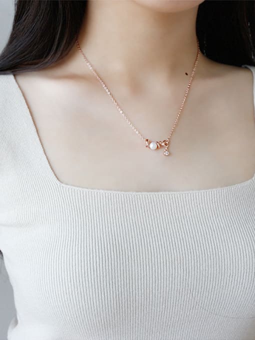 DAKA 925 Sterling Silver With 18k Rose Gold Plated Romantic Monogram & Name Necklaces 4