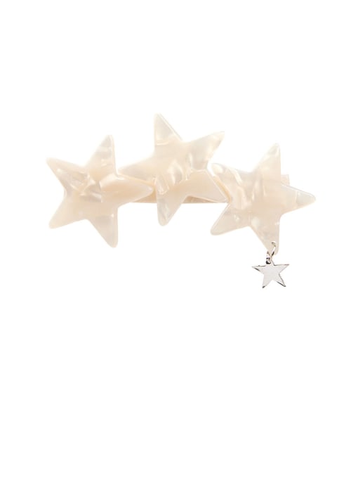 Shell white Alloy With Cellulose Acetate  Fashion Star Barrettes & Clips