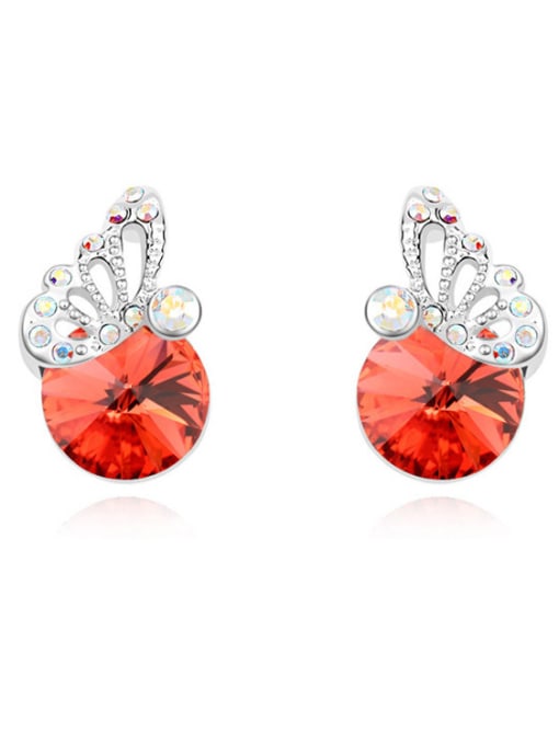 QIANZI Fashion austrian Crystals Little Butterfly Alloy Stud Earrings 3