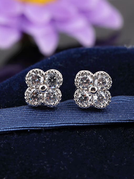 Qing Xing High-quality Zircon Wax Inlay, Fashion And Natural stud Earring 1