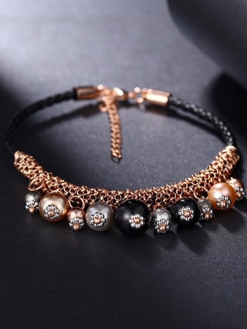 Rose Gold Exquisite Rose Gold Plated Plastic Beads Bracelet