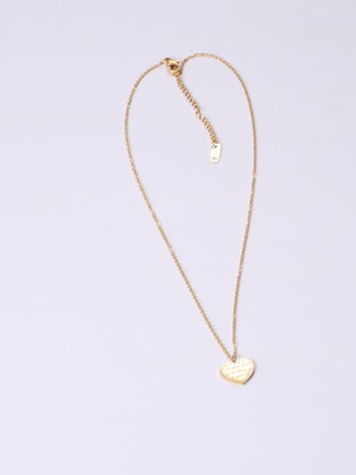 GROSE Titanium With Gold Plated Simplistic Heart Monogram Necklaces 3
