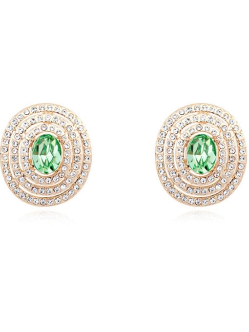 green Fashion Shiny austrian Crystals-covered Alloy Stud Earrings