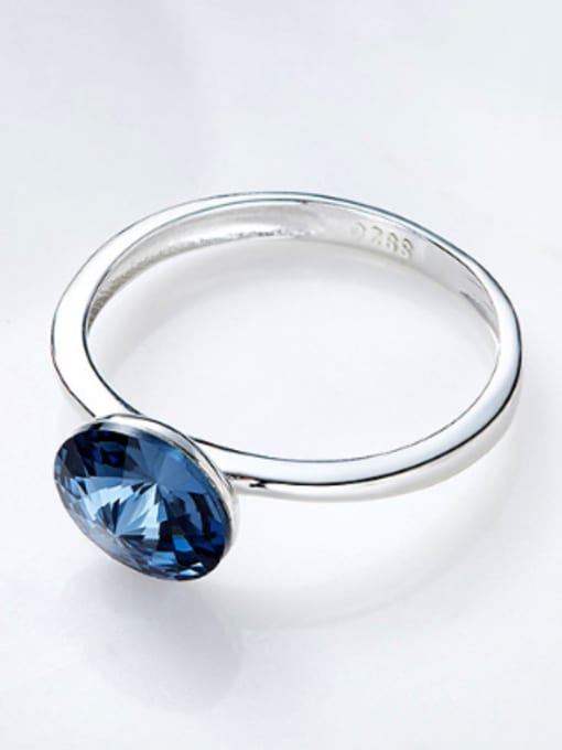 CEIDAI Fashion Round austrian Crystal Silver Ring 2