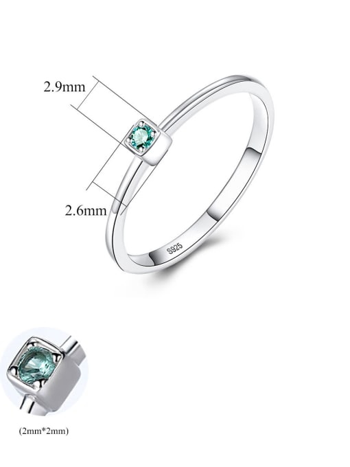 CCUI 925 Sterling Silver With Cubic Zirconia Simplistic Square Band Rings 4