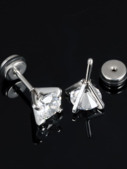 Open Sky Simple Tiny Zircon Titanium Stud Earrings 1