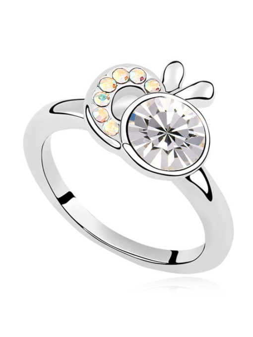 White Fashion Round austrian Crystal Alloy Ring