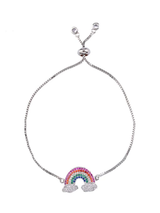 Nkp32 Rainbow Bracelet Silver Copper With Cubic Zirconia Fashion Moon/Rainbow Necklaces