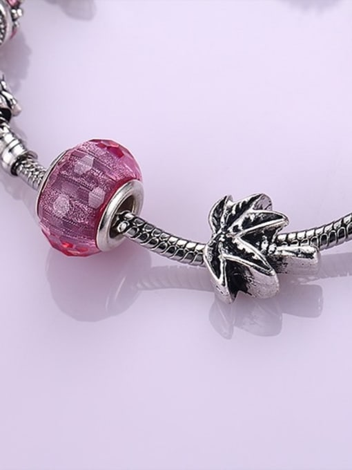 CONG Elegant Geometric Shaped Glass Beads Alloy Bracelet 1