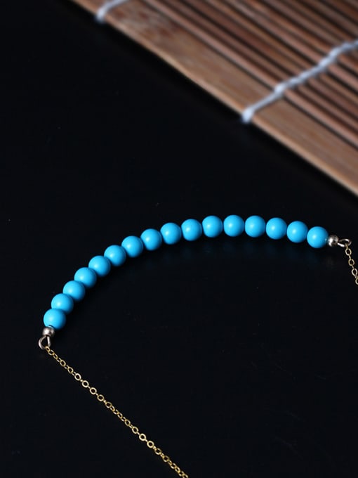 SILVER MI Handmade Fashion Blue Turquoise Necklace 0