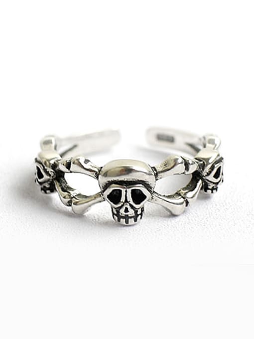 DAKA Personalized Little Skulls Silver Opening Ring 0