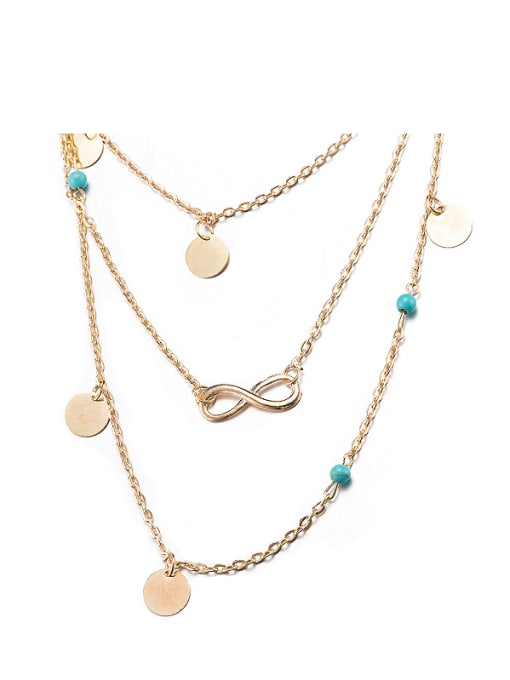OUXI Simply Style 18K Gold Necklace 0