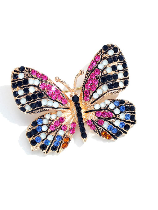 C102 Alloy With Rhinestone Fashion Butterfly Brooches