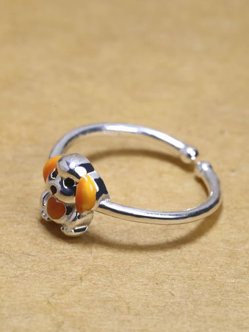 Peng Yuan Personalized Puppy Dog Glue 925 Silver Opening Ring 1