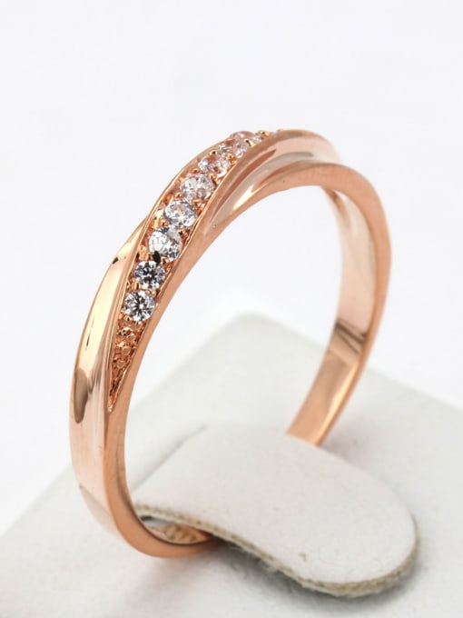 ZK Simple Single Line Hot Selling Ring with Zircons 1