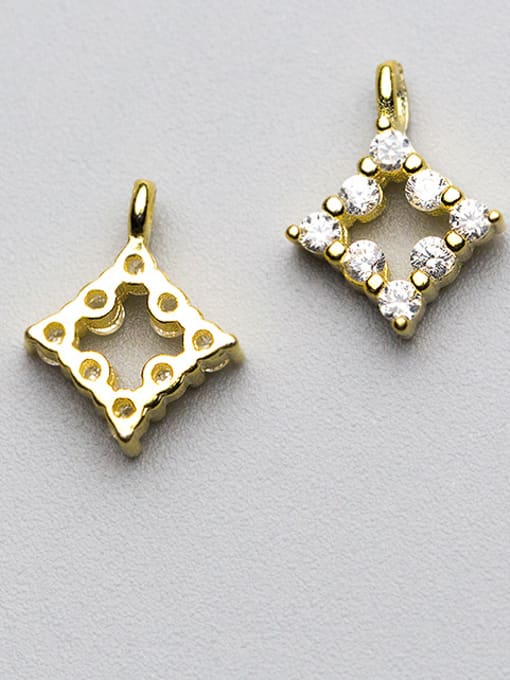 FAN 925 Sterling Silver With 18k Gold Plated Delicate Geometric Charms 0