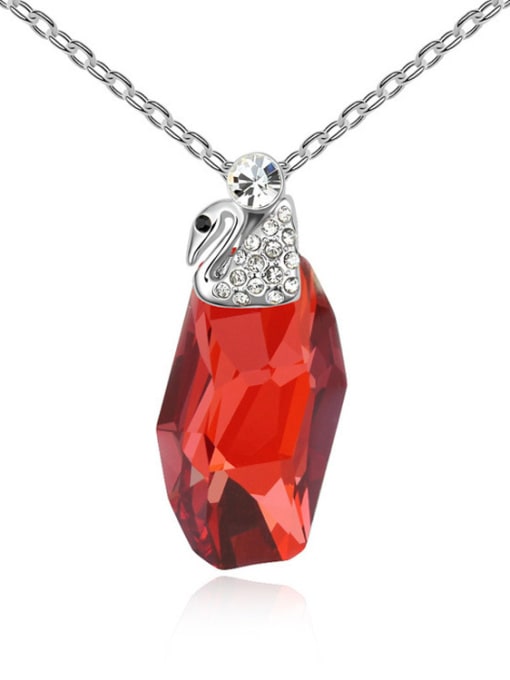 red Fashion Clear austrian Crystal Little Swan Alloy Necklace